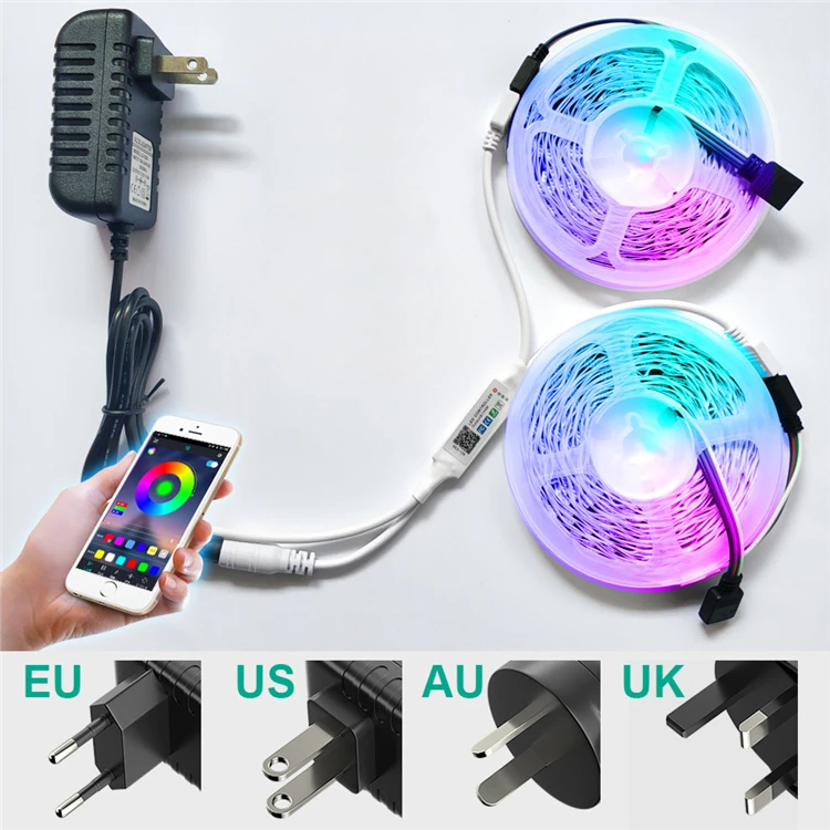  Умная Неоновая Гибкая наружная гибкая лента 220 В 5050 SMD 5 м RGB водонепроницаемая светодиодная