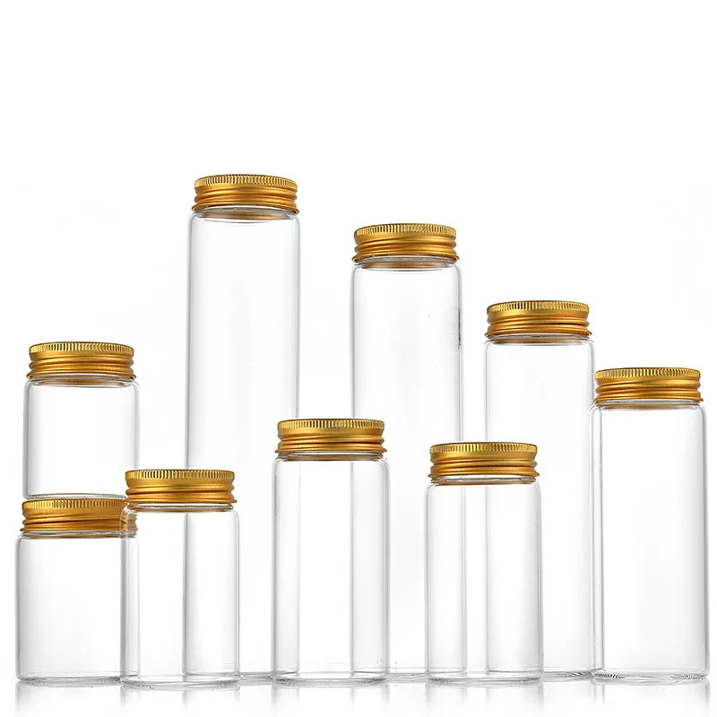 Candy Packing Tube Cups Glass Tube With Lid Glass Vial Transparent Test Tube Glass Bottle Wishing Bottle Capsule