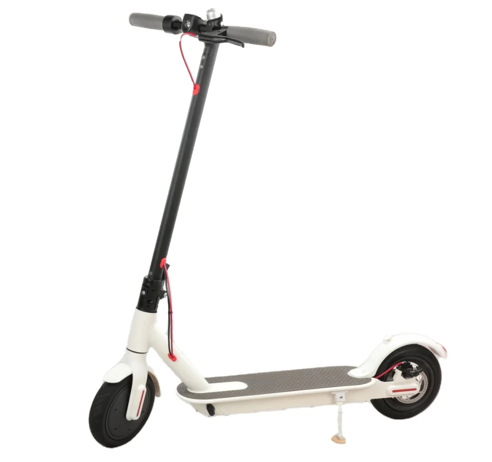 Powered E Scooter Battery 350W Elctric Board Max Load 200kg Skateboard White Folding Electric Scooter For Adult