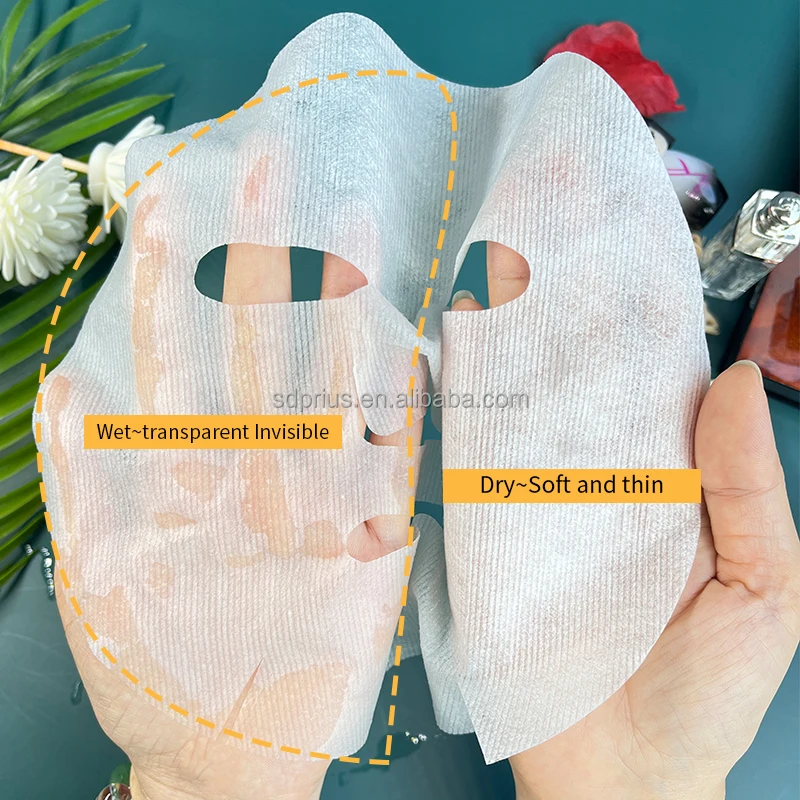 45gsm DuPont plain pattern tencel facial mask sheet skin care cupro facial mask sheet organic non woven facial mask