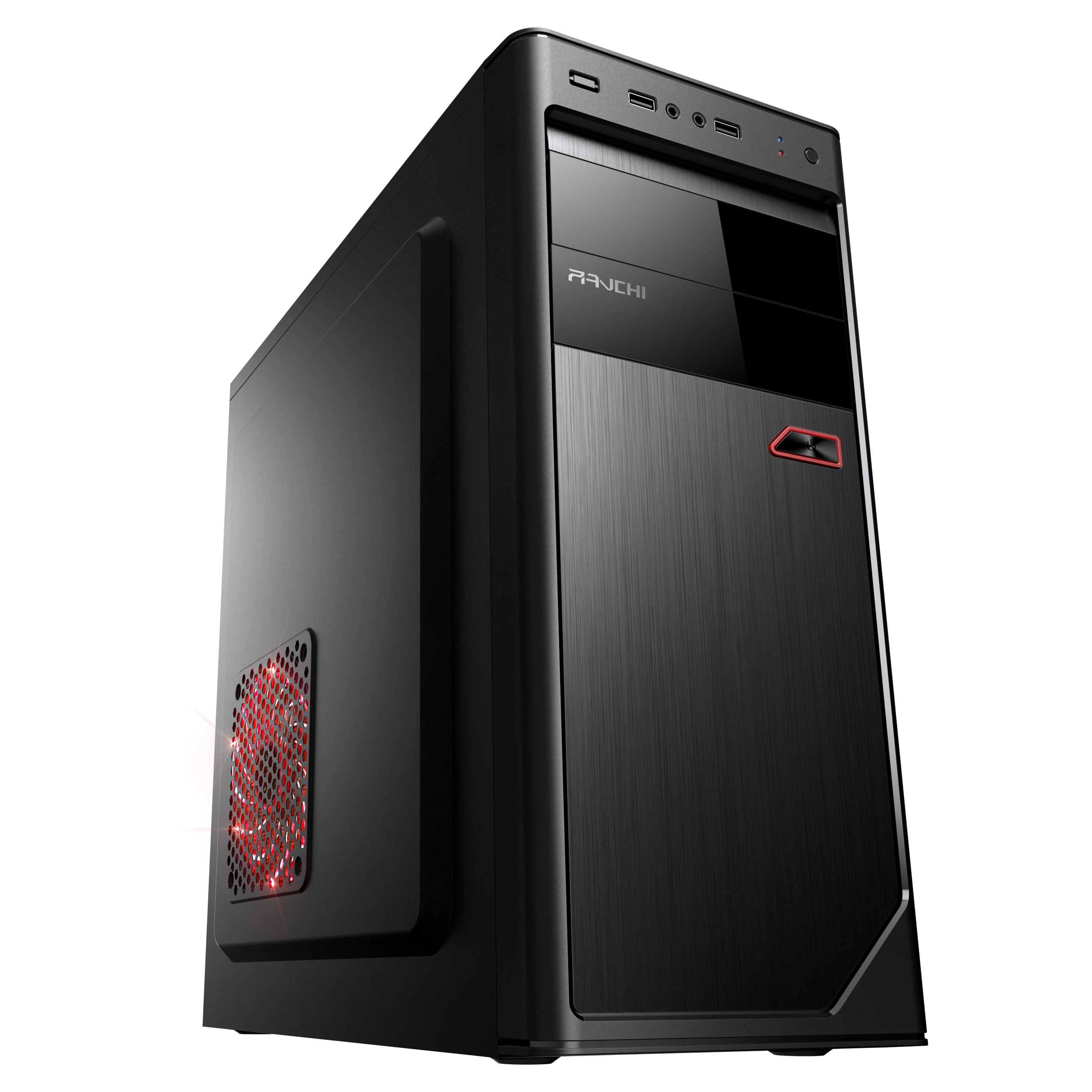 Compute Office Pc Case Office Micro-atx Computer Case Computer Parts Mid Tower Desktop 4 Slots Audio,Usb Metal Cover 12cm Fan