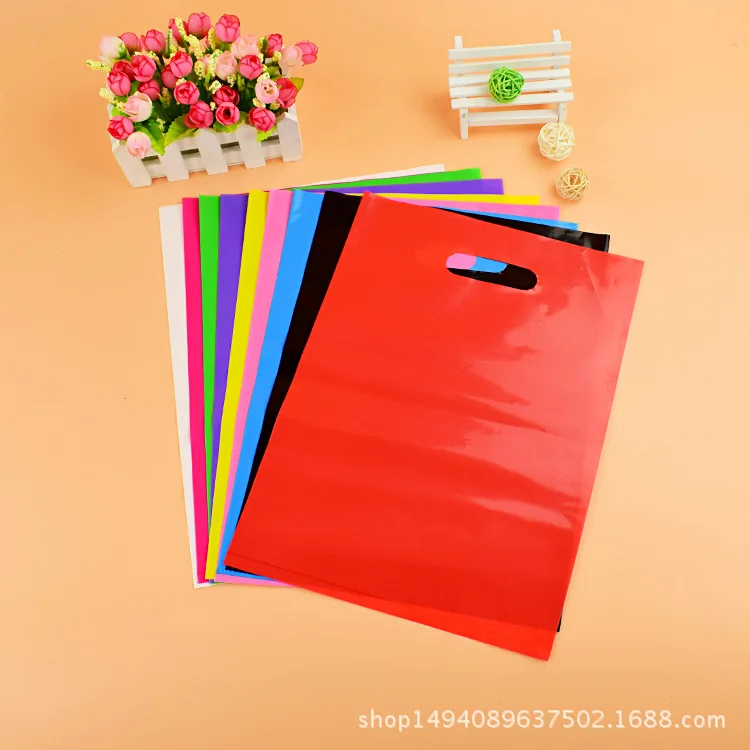 Custom Printed Logo Design LDPE/HDPE handle plastic bag die cut bag shopping bag for clothing/shoe packing