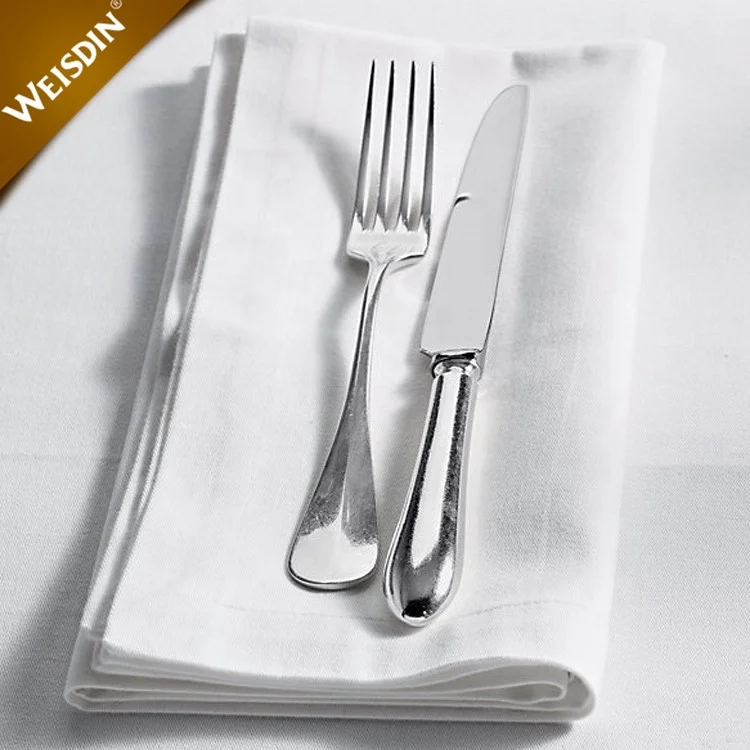 High Quality custom logo white wedding monogrammed hemstitch cotton restaurant cloth napkin