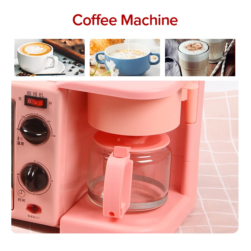 Аппарат для приготовления завтрака с духовкой, кофейник, сковорода, 3 в 1, многофункциональная портативная и Бытовая Автоматическая