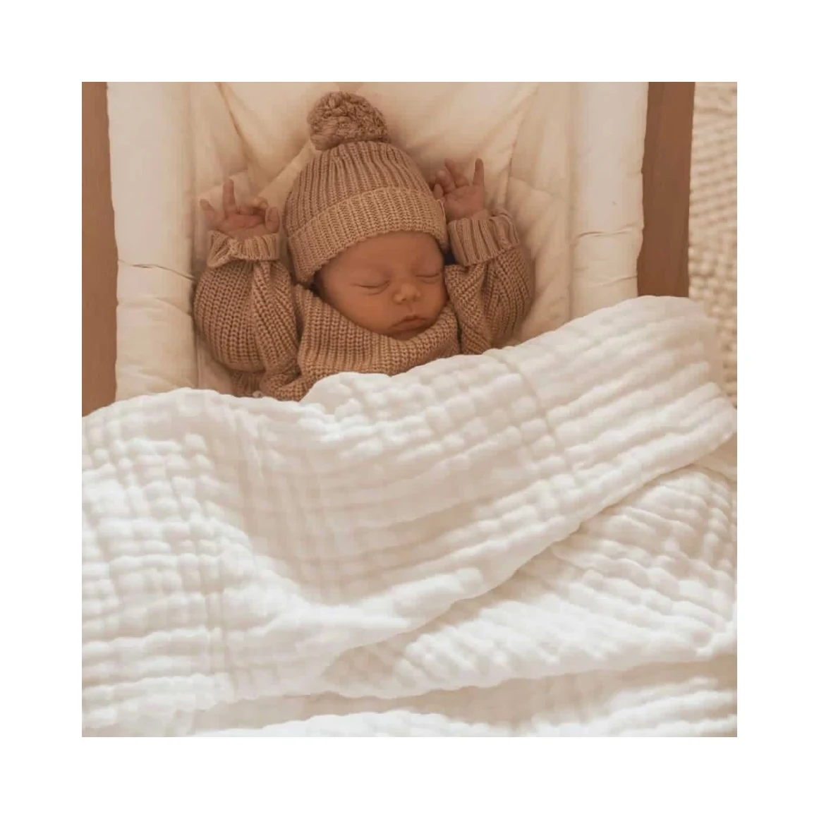 4Layers Baby Muslin Swaddle Summer Thick Soft Baby Blanket Nursing Crape Organic Cotton Breathable Gauze Blanket