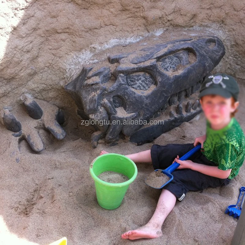 Kids Game Park Digging For Dinosaur Bones At Amusement Park