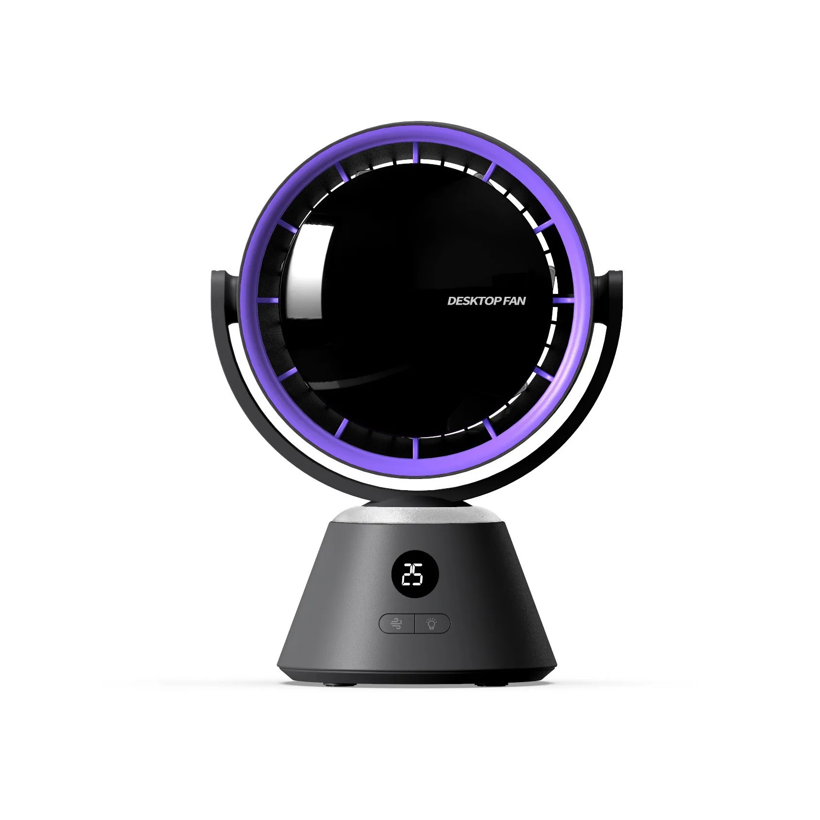 high speed 4000mah desktop oscillation bladeless fan with LED night light 3 speed wind wireless remoter fan