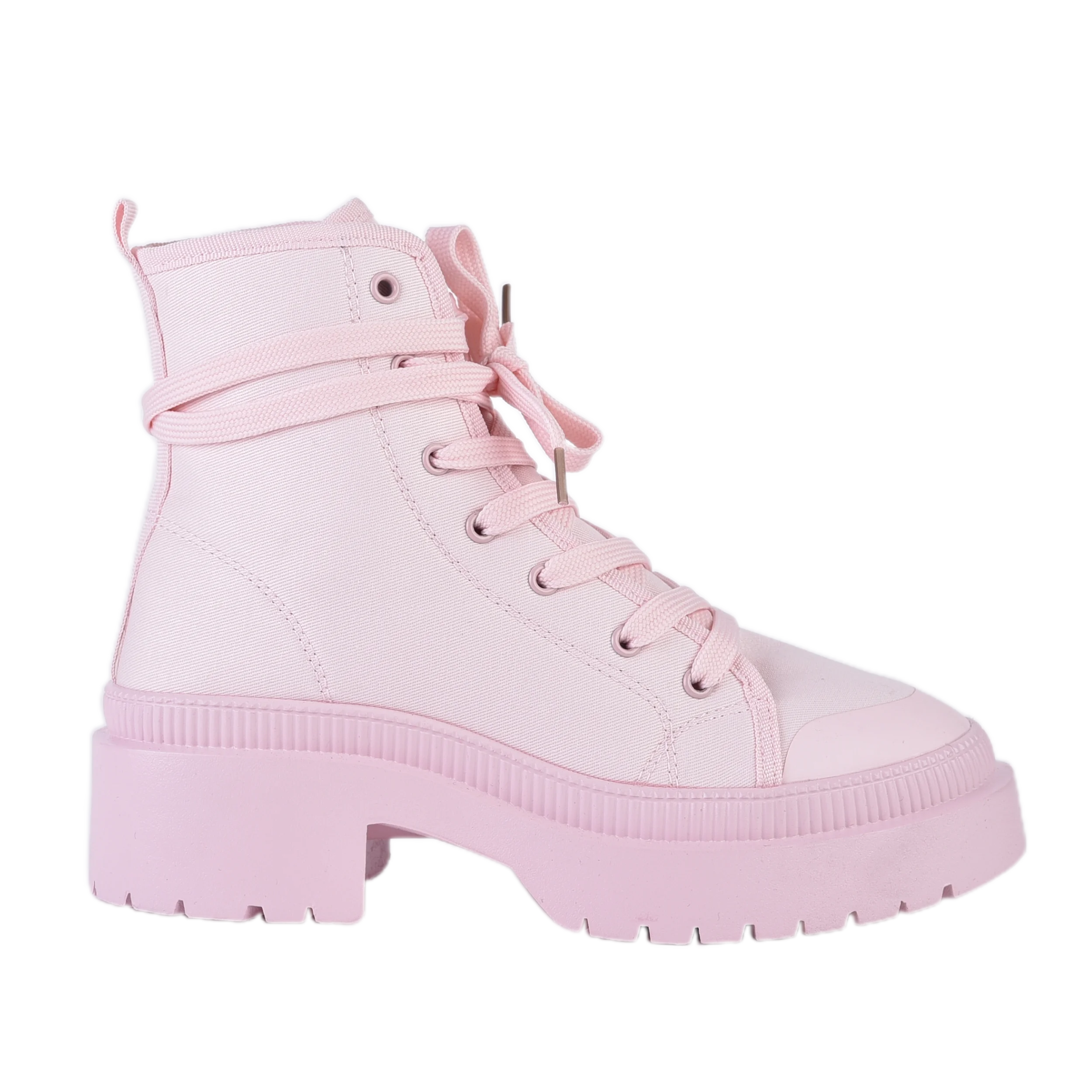 Summer Ladies And Girls High Waist Pink Training Boots Canvas Breathable Combat Boots Security Shoes Boots