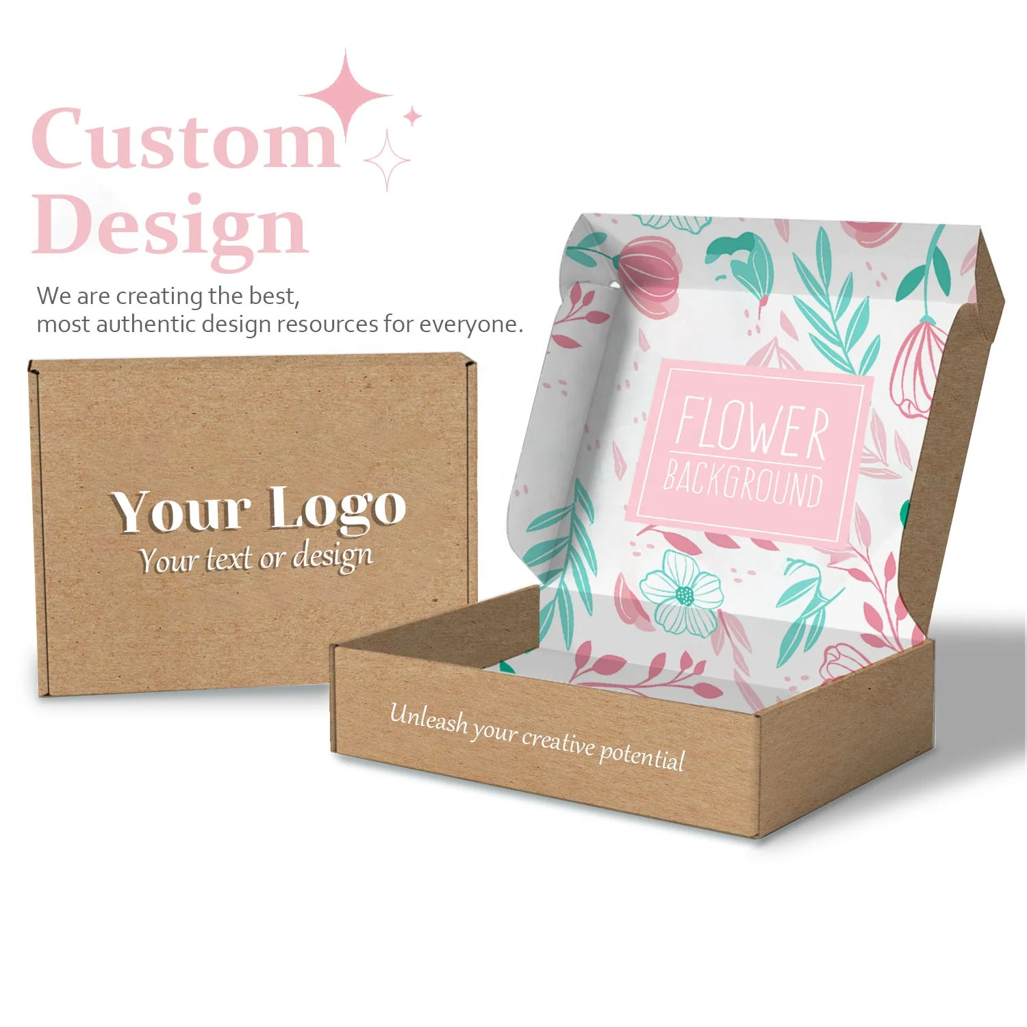 Eco Friendly Luxury Custom Design Logo Good Price High Quality Kraft Paper Printed Foldable Corrugated Box Mailers