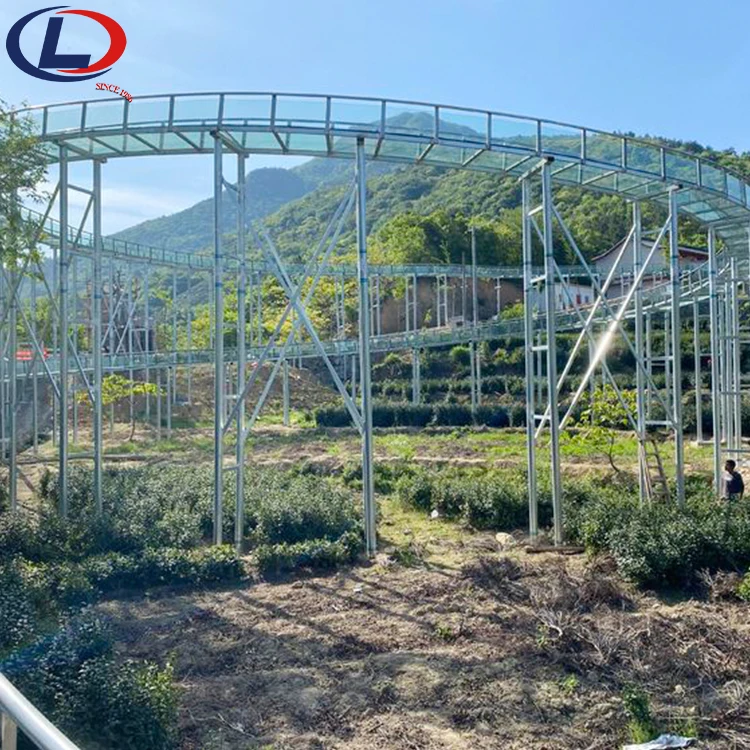 Customized Amusement Park Attraction Outdoor Large Long Glass Rafting Water Slide Roller Coaster