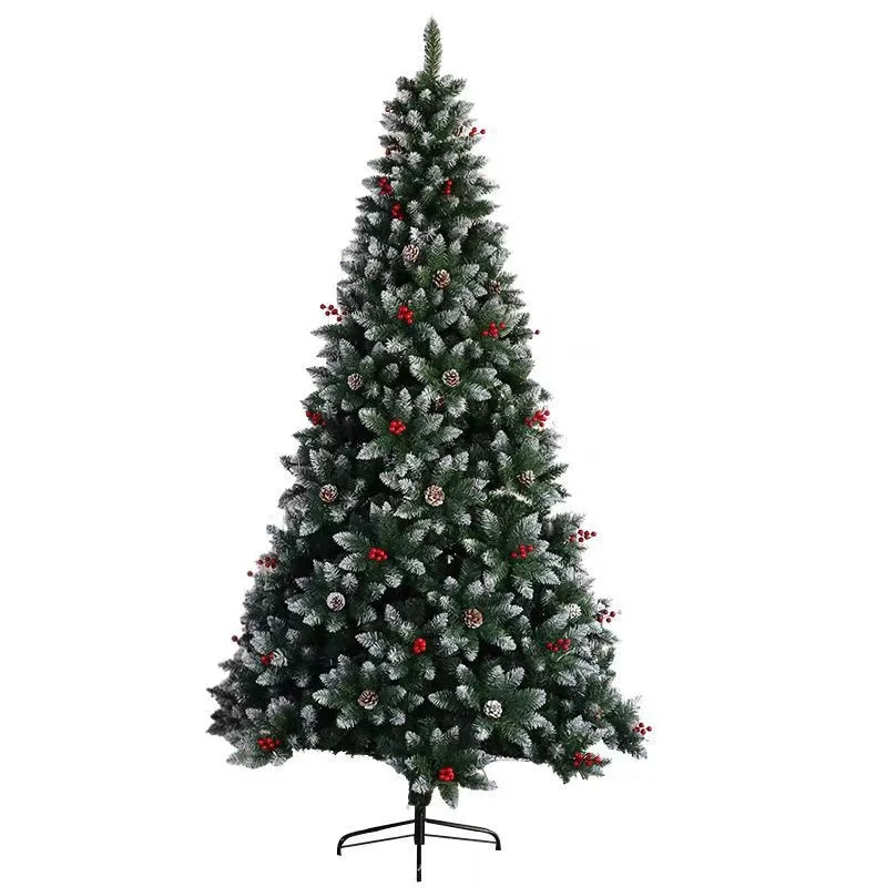 Christmas decoration pointed spray white pine cone Christmas tree 180cm simulated PVC Christmas tree
