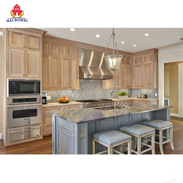 American european shaker Style White Oak Solid Wood Inset set supplier plywood furniture design modern Kitchen Cabinet