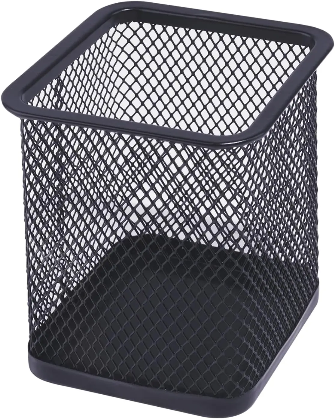 Black Square Metal Wire Mesh Pencil Cup Holder for Desk Organizer for Office Supplies