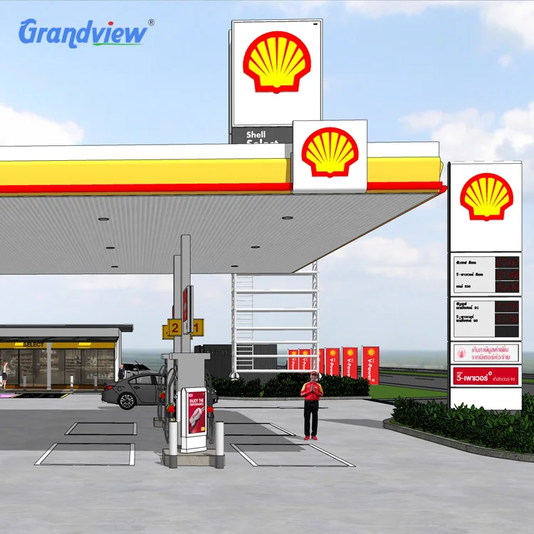 Petrol station gas station filling station signage canopy fascia
