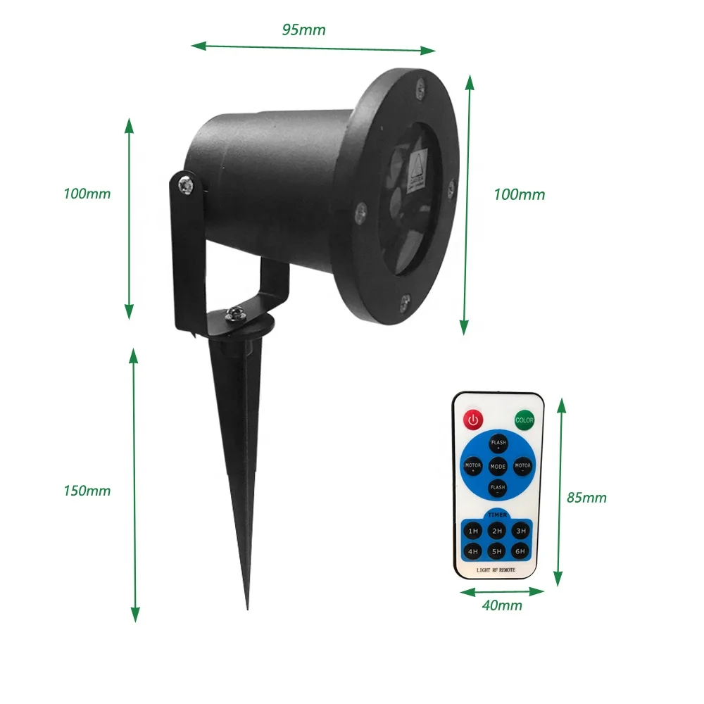 Garden Outdoor Waterproof Christmas Tree Xmas Holiday Shower Lighting RGB Remote Static Star Dots Laser Projector Light