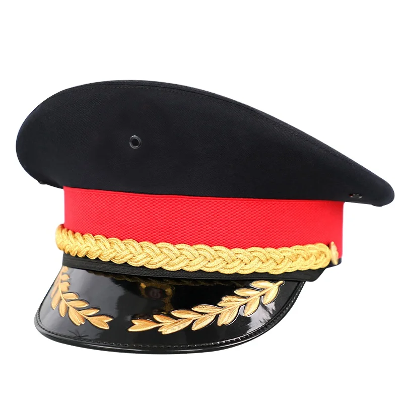 
Hot Sale Newly Manufactured New Design Wholesales Railway Security Guard Uniform Hat MilitaryCap and Hats 
