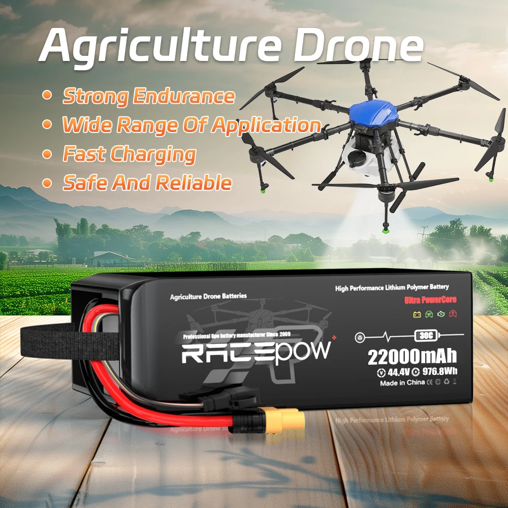 Racepow OEM 6S 12S 1000 мАч 12000 16000 22000 22 2 В 44 4 батареи дронов для сельскохозяйственных