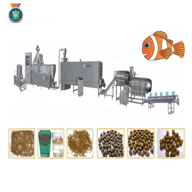 Экструдер для рыбной пищи, машина для производства рыбного корма, производственная линия