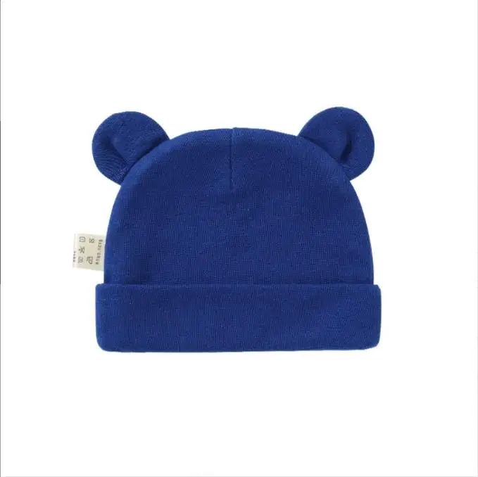 Sleep Stripe Caps Headwear Boys Girls Cute Cotton Soft Beanies Toddle Double Ear Skull Caps Infants Fetal Cap Newborn Hats