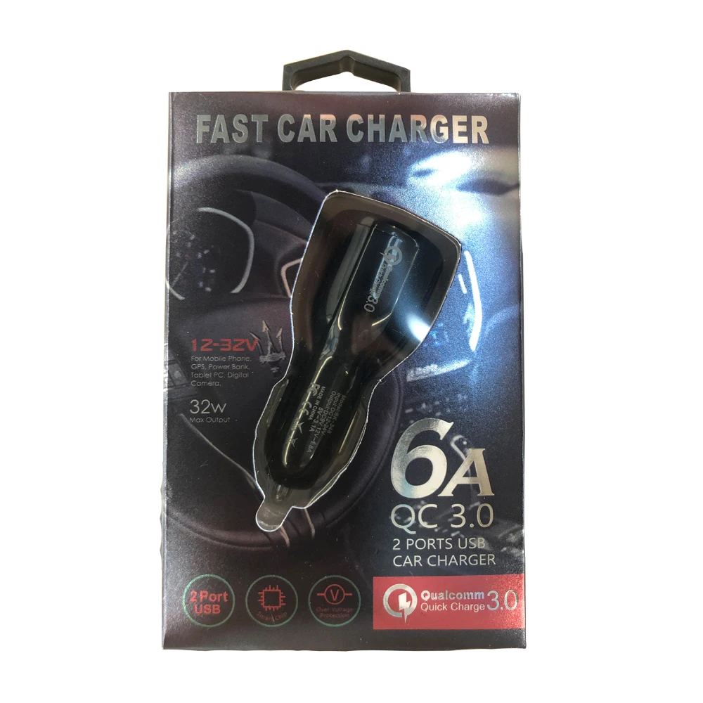 
SIPU high speed fast car chargercharging 2 port usb car charger qc 30 for mobile phone 