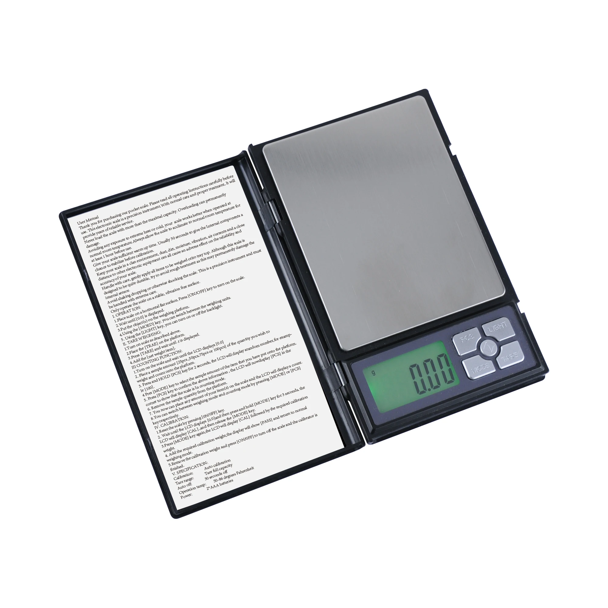 China Factory Notebook Design Mini Digital Pocket Scale 500g 0.1g 0.01G Backlit LCD Display Electronic Jewelry Scale tools