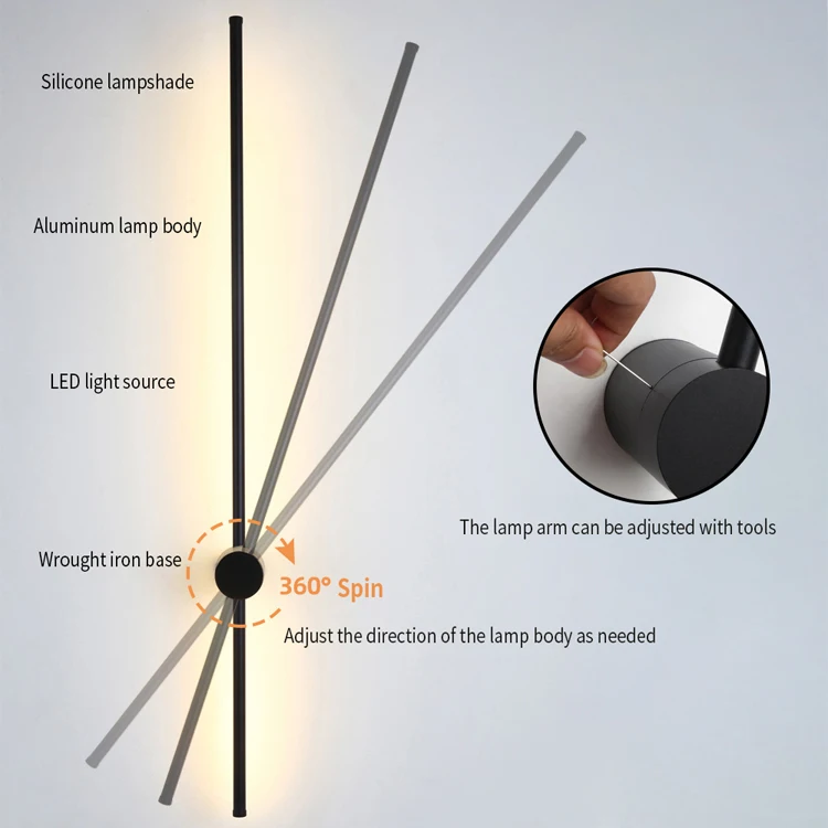 Minimalist Line Wall Lamp Modern Aisle Living Room Tv Background Wall Bedroom Bedside Led Long Strip Vintage Wall Lamp