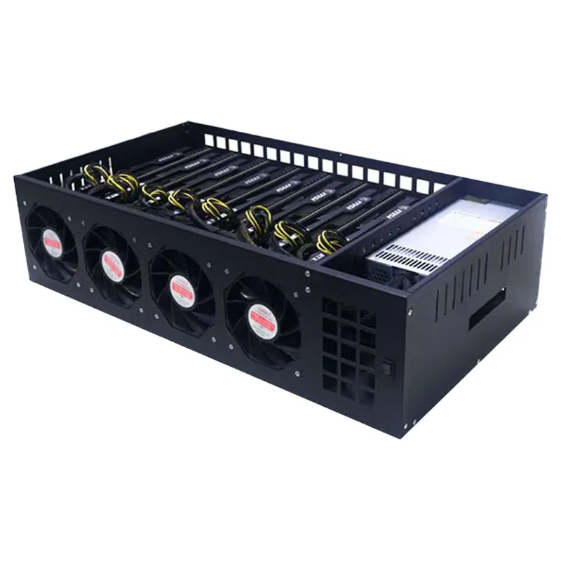  Лучшая цена 8 GPU шахтный корпус высокий уровень hashrate 200-240 mh/s gpu металлический машина для добычи