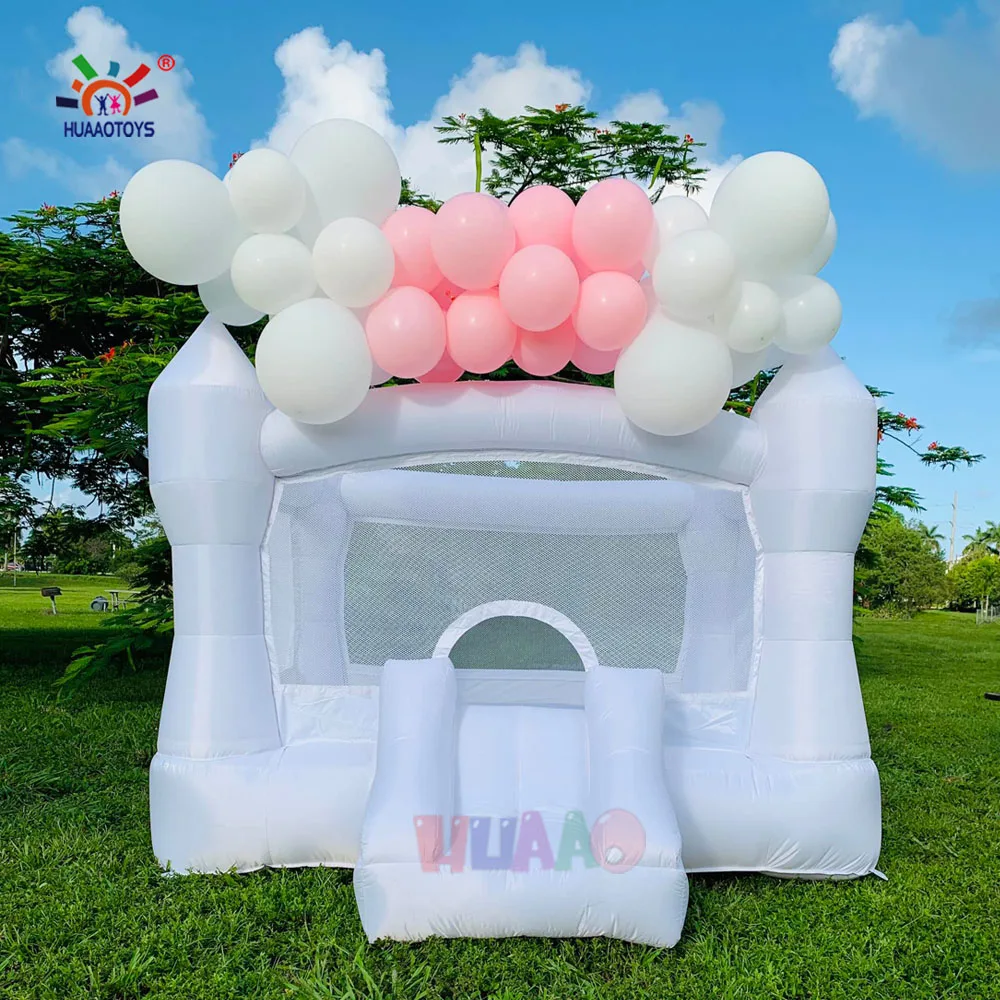White mini inflatable bounce house bouncy castle jumper slide inflatable bouncer