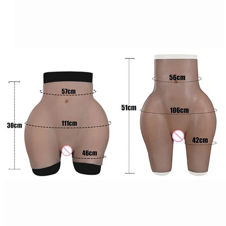 Crossdresser Plump Croach Hip buttock lifting Hips enlarge underwear False Pussy Butt Boxer Silicone fake panties for cosplay