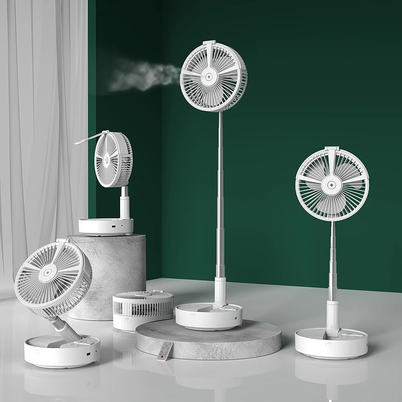 Hot Sale portable Collapsible humidifying water spray mist fan electric USB rechargeable outdoor standing fan