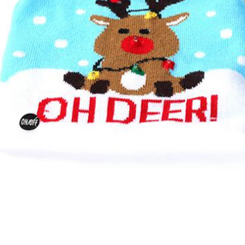 Parent-Child Adults Children Parents Family Party Knit Xmas Hat Christmas Hats Led Beanie Hat