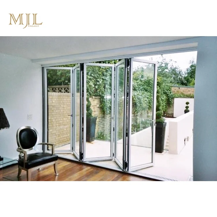 Aluminum Industrial Sound Proofed Glass Sliding Folding Door