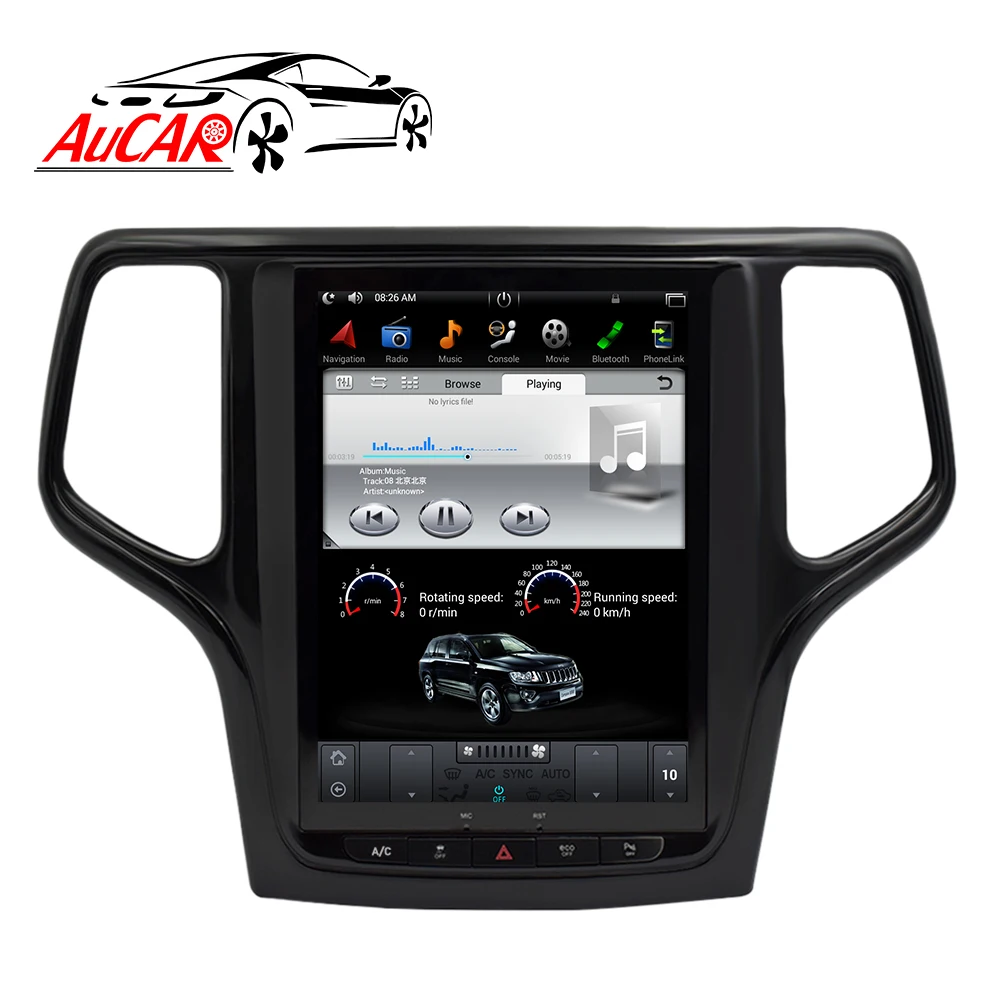  Автомагнитола AuCAR 10 4 дюйма Tesla Android для Jeep Grand Cherokee черная 2011-2017 сенсорный экран стерео видео GPS мультимедиа BT 4G