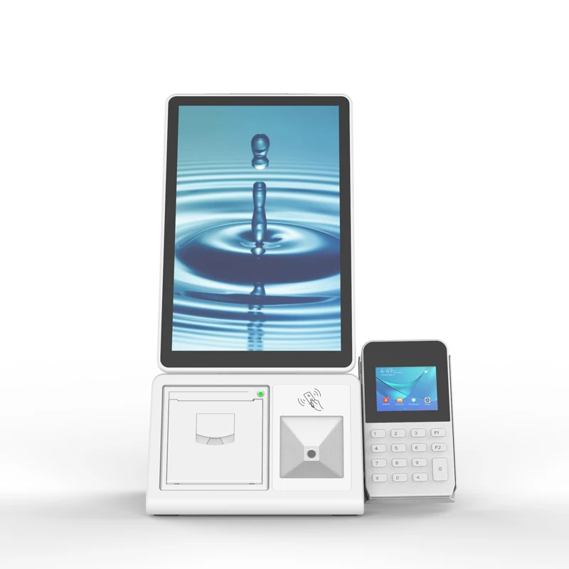 10.1 inch desktop Android 11 POS touch screen kiosk payment kiosk with POS terminal holder for bank card credit card payment