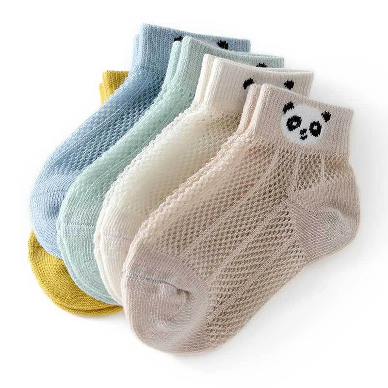 Удивительная цена 5 пар/компл. милый малыш ТОВАРОВ дышащие тонкие сетчатые носки для новорожденных детей хлопковые летние носки