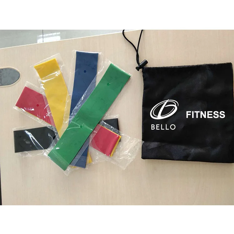 
Eco friendly fitness gym exercise red black custom elastic latex glute leg hip resistance band 