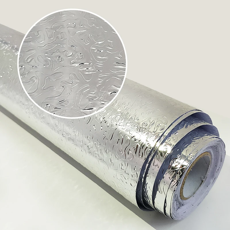aluminum foil paper wall stickers kitchen oil proof stickers waterproof for cabinets stoves