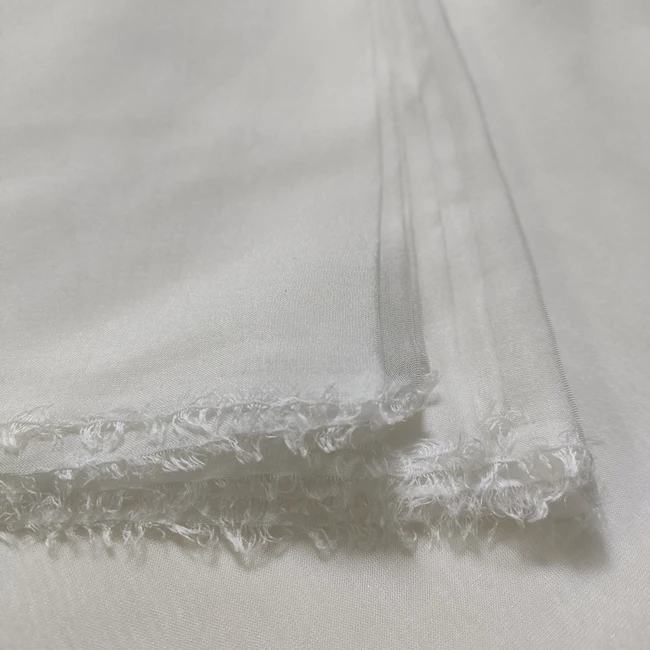French White Color Chiffon Silk Fabric 8mm 100% Pure Mulberry Silk for Painting