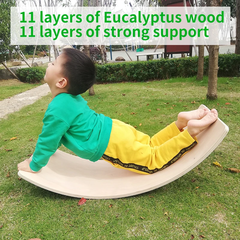 Wholesale gym custom adults workout fitness wooden surf balance board ebony tennis trainer