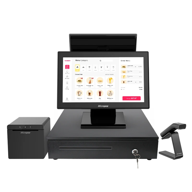 Micropos 15.6 inch touch screen order machine  android  pos machine all in one cash register pos