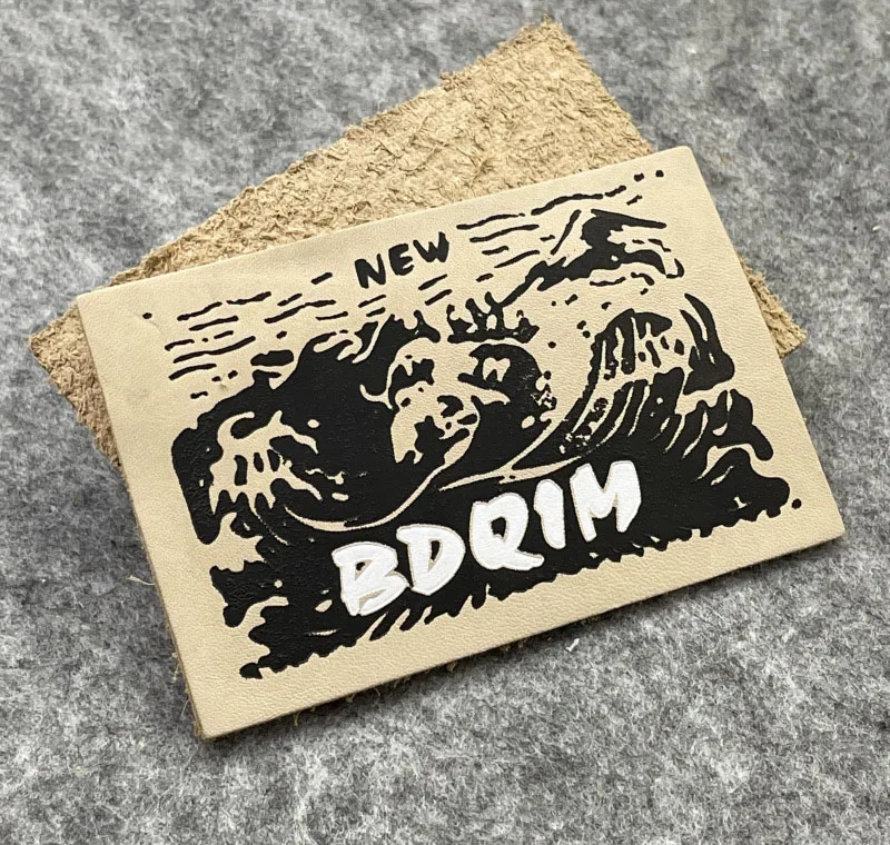 High Quality Custom Logo Debossed Sew On Genuine Tag Jeans Leather Patches Label for Clothing