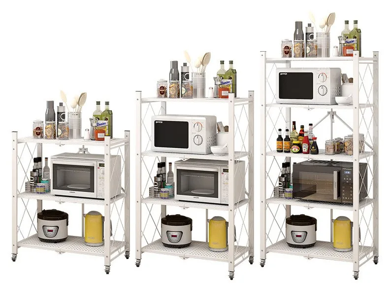 Space Saving Furniture Kitchen Organiser 3 4 5 Tier White Black Rolling Cart Wire Shelving Unit Metal Shelf Storage Display Rack