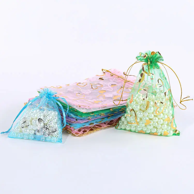 Custom Parfum Organza Bags For Rubine Cosmetic Gift Bags Hot Stamping Small Drawstring Bags Jewelry