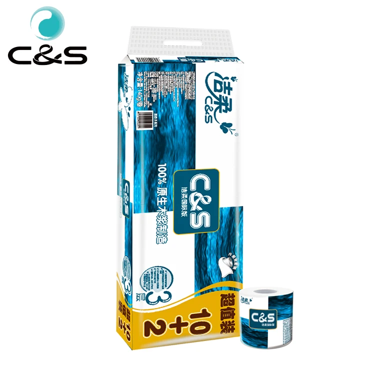 No Glue Lamination Toilet Paper Hygienic Tissue Fragrance Free Paper Roll Tissue