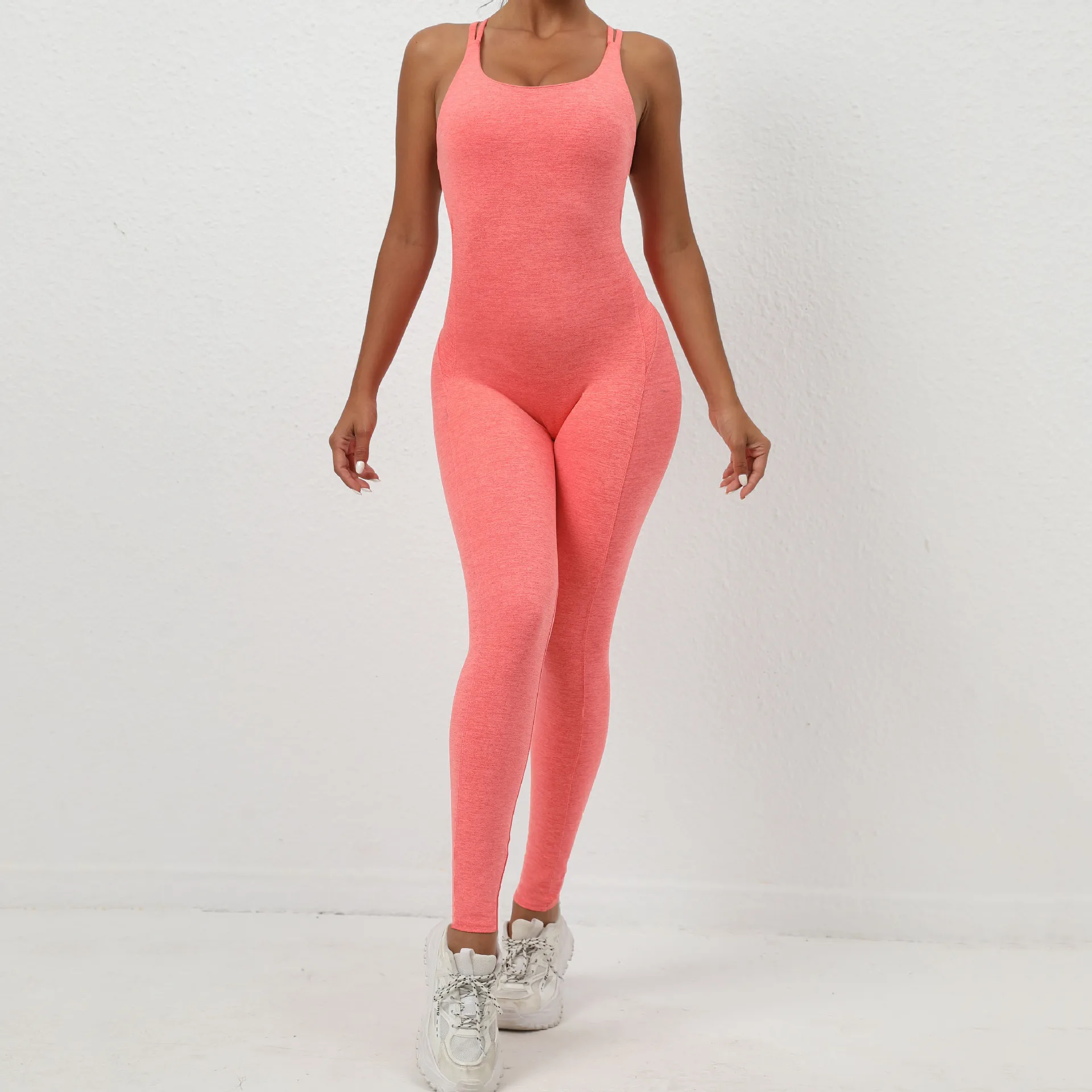 Nude Tight Quick Dry Sleeveless Yoga Wear Women Training Dance Fitness Exercise Yoga Bodysuit