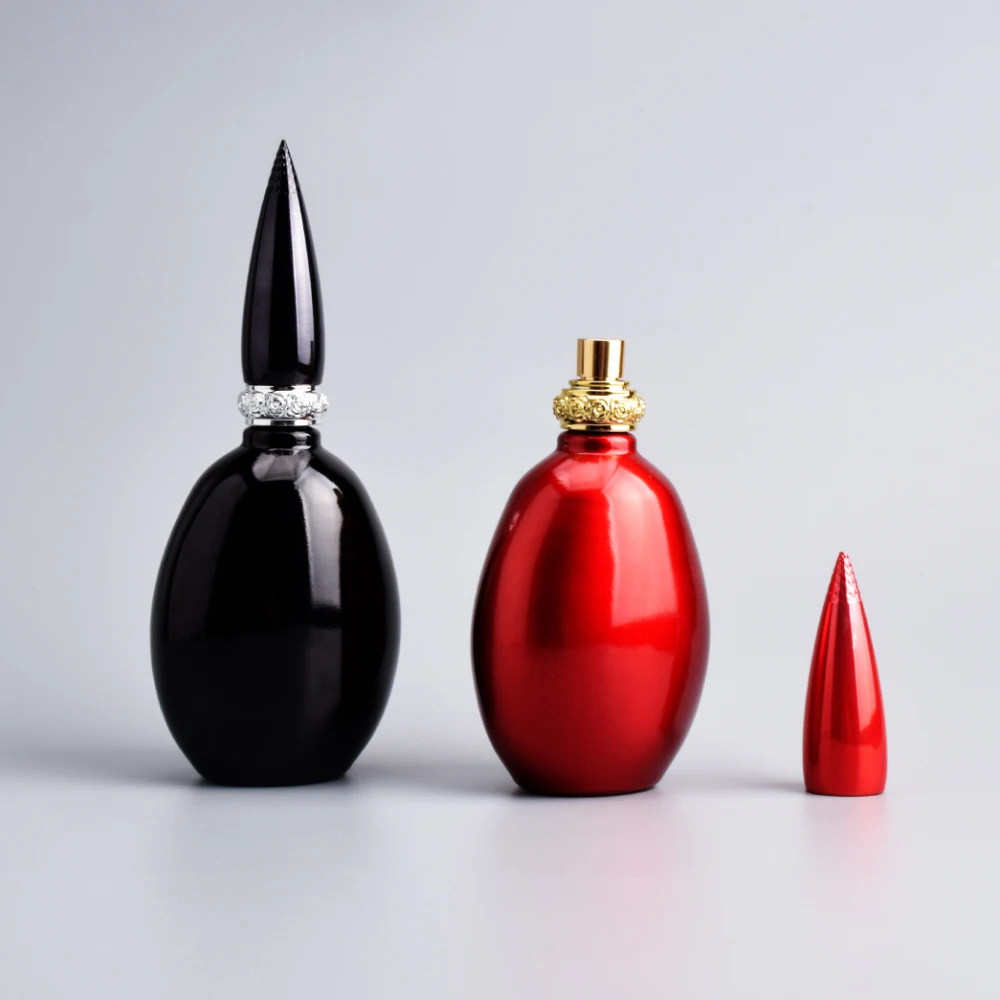 Special Design Matte Black Red Empty Glass Arabic 100ml Perfume Spray Bottle