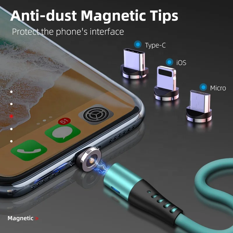  2020 most popular liquid silicone usb cable food-grade led lighting magnetic phone accessories 3 in 1
