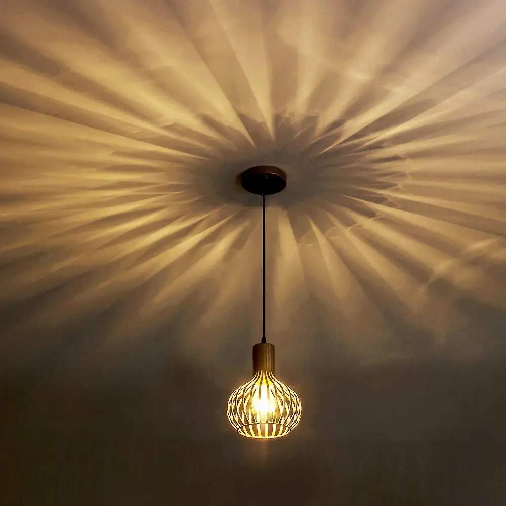 
Nordic simple modern wooden wood chandelier restaurant cafe bar Japanese tatami bird cage lamp 