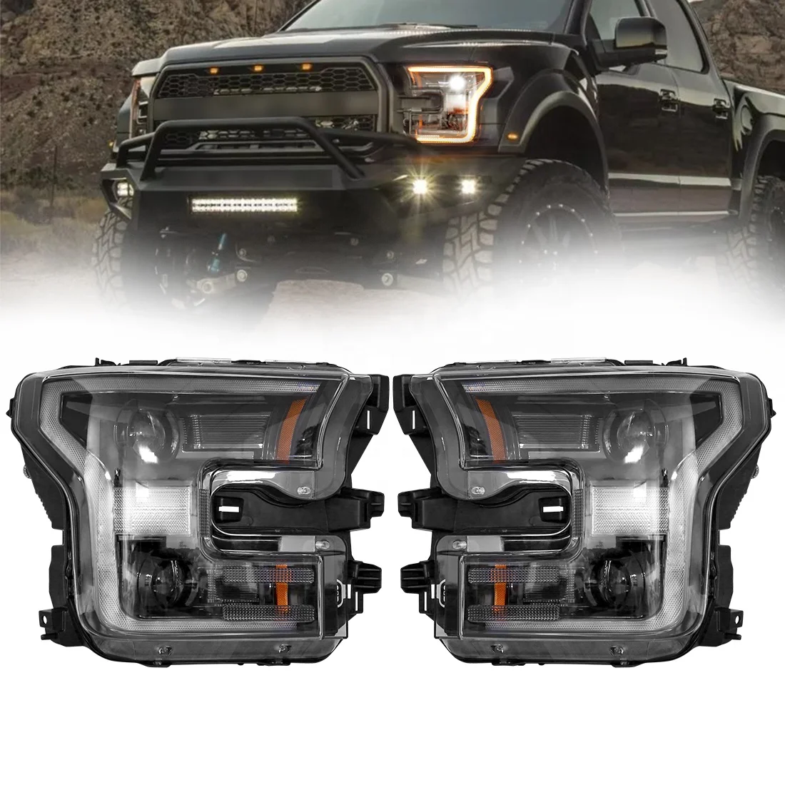 Фара передняя светодиодная F150 с последовательным индикатором для Ford 2015 2016