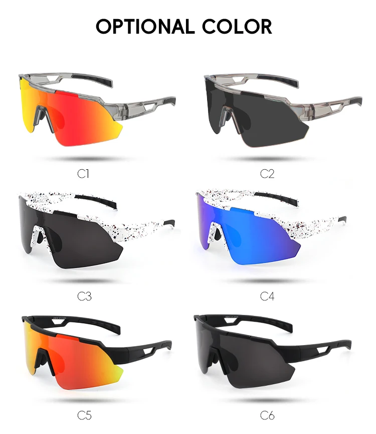Photochromic Cycling Sun Glasses Unisex Wholesale designer Custom Logo Transparent color HD Men Bike Sunglasses for Sports